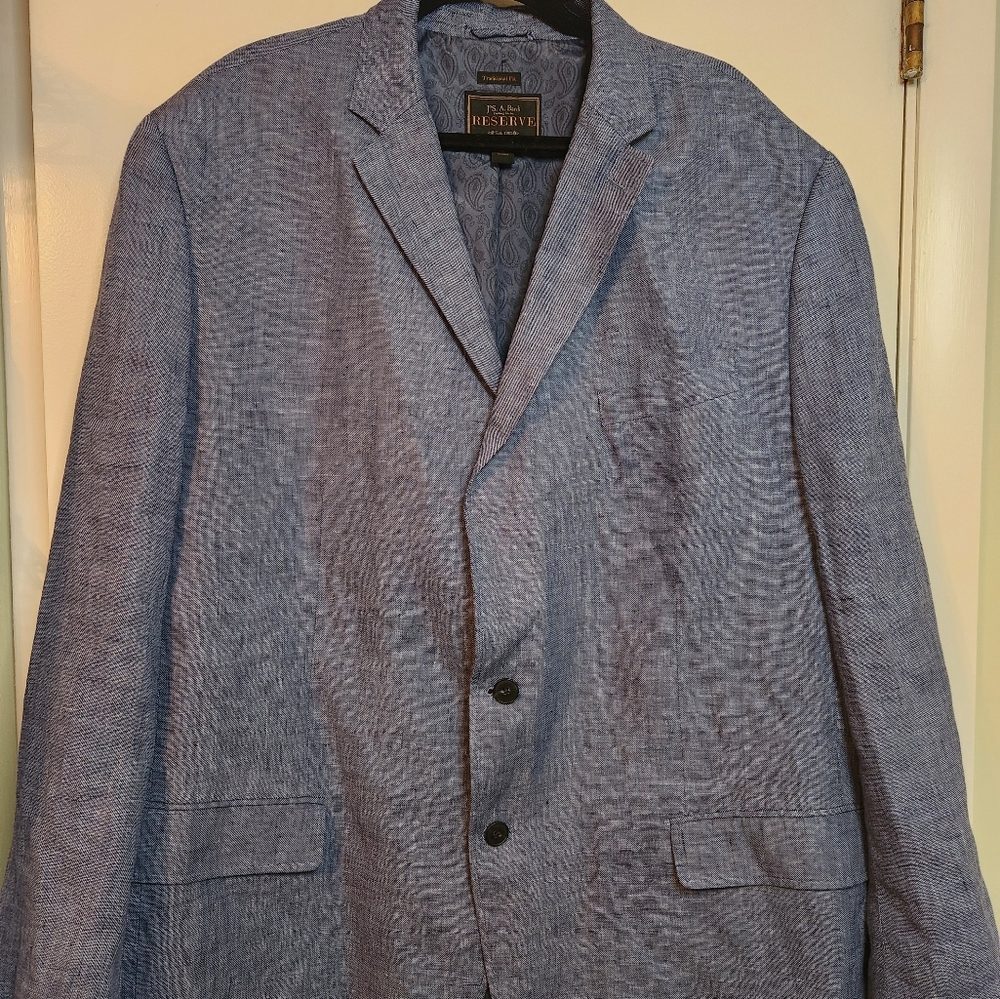 Jos. A. Bank Blue Sport Coat Refined Structured Shoulders
